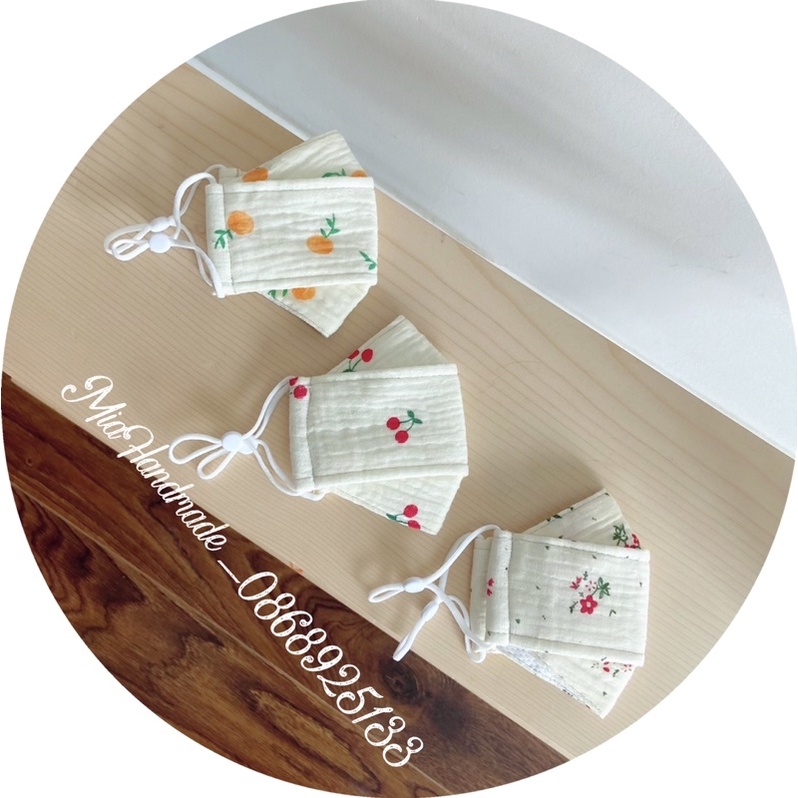 Khẩu Trang Vải Xô Muslin 3 Lớp Kháng Khuẩn - Hoạ Tiết Dễ Thương Cho Bé Trai Bé Gái Từ 0 - 4 Tuổi