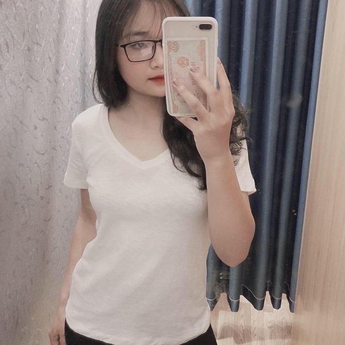 ( XẢ HÀNG ) Áo Thun Nữ Cổ Tim Chất Liệu Cotton Co Giãn Tốt A16 | BigBuy360 - bigbuy360.vn