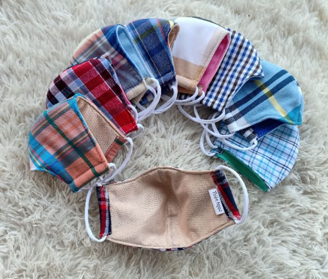 Khẩu trang vải cotton cao cấp mẫu sọc bé 1-3 tuổi