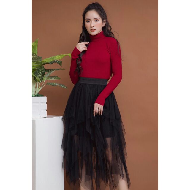 Áo len cổ lọ chất len cừu