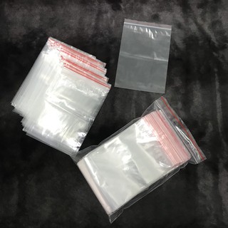 100 cái túi zip chỉ đỏ size 5x7
