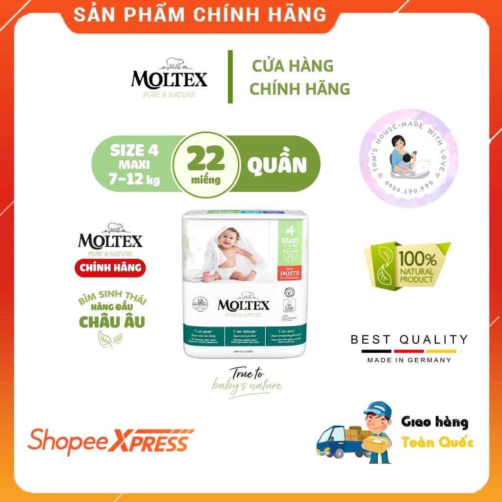 Bỉm/Tã Quần Moltex Maxi (Cho bé 7-11kg)-22 Miếng