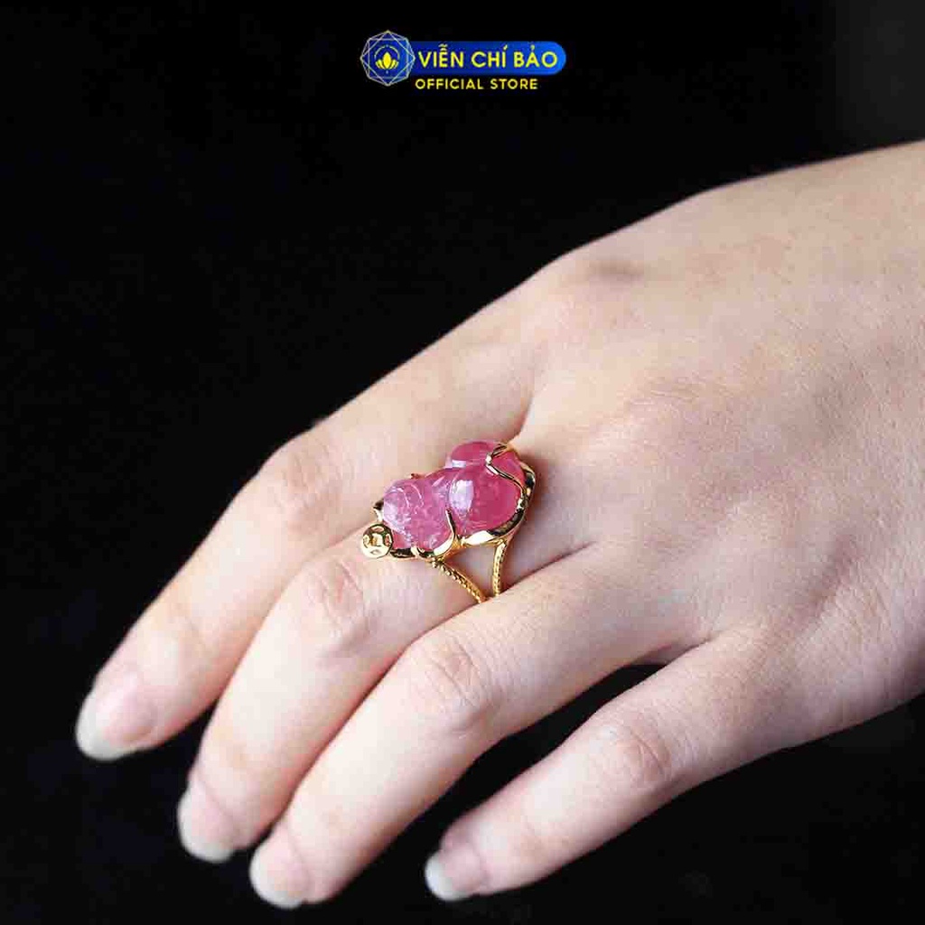 Nhẫn bạc nữ Tỳ Hưu đá Ruby chất liệu bạc S925 thời trang phụ kiện trang sức nữ Viễn Chí Bảo N600026