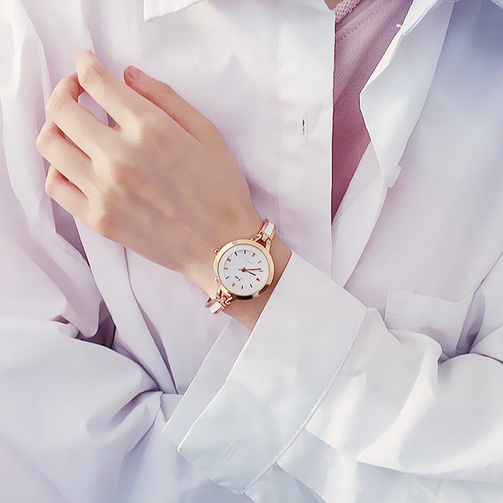 Đồng hồ nữ Jw002 dây thép mặt tròn đa giác 3D Bán lẻ giá sỉ