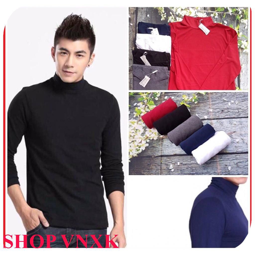 Áo giữ nhiệt cổ lọ nam màu đen HÀNG ĐẸP