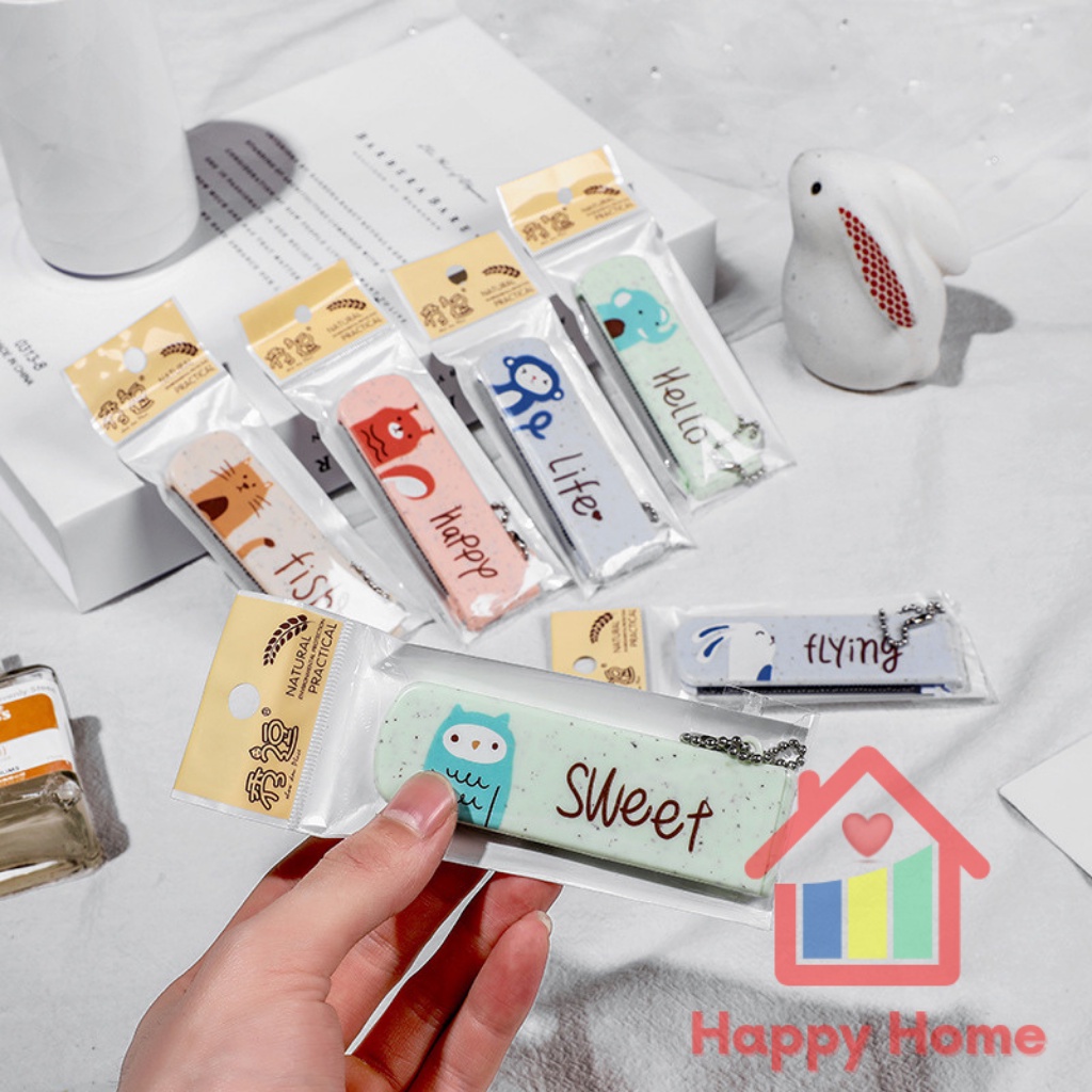 Gương lược chải tóc cầm tay mini cho nữ dễ thương Happy Home