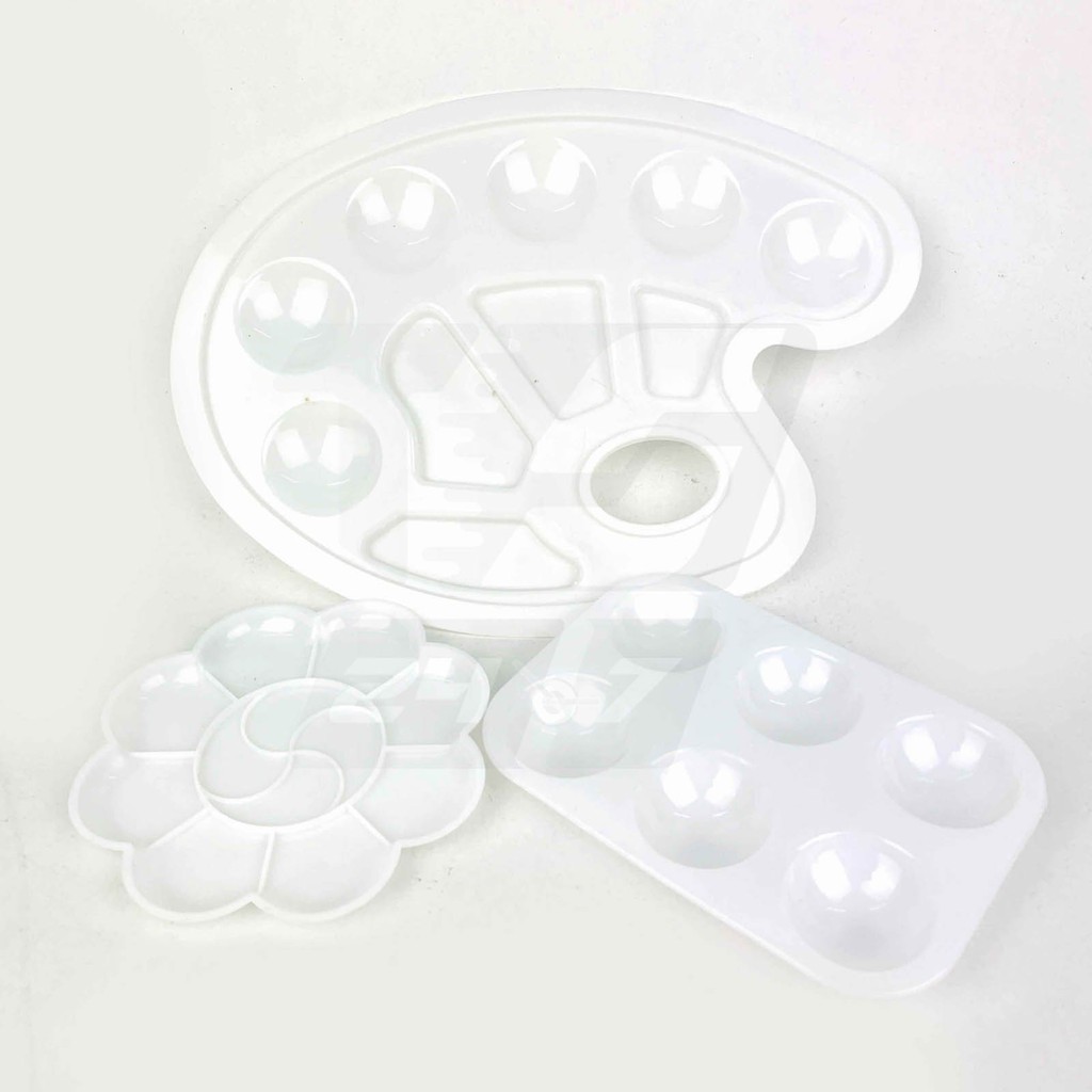 COMBO 10 Khay Pha Màu Nhựa - Bảng Palette Pha Màu Các Loại - Họa Cụ Vẽ Đa Năng