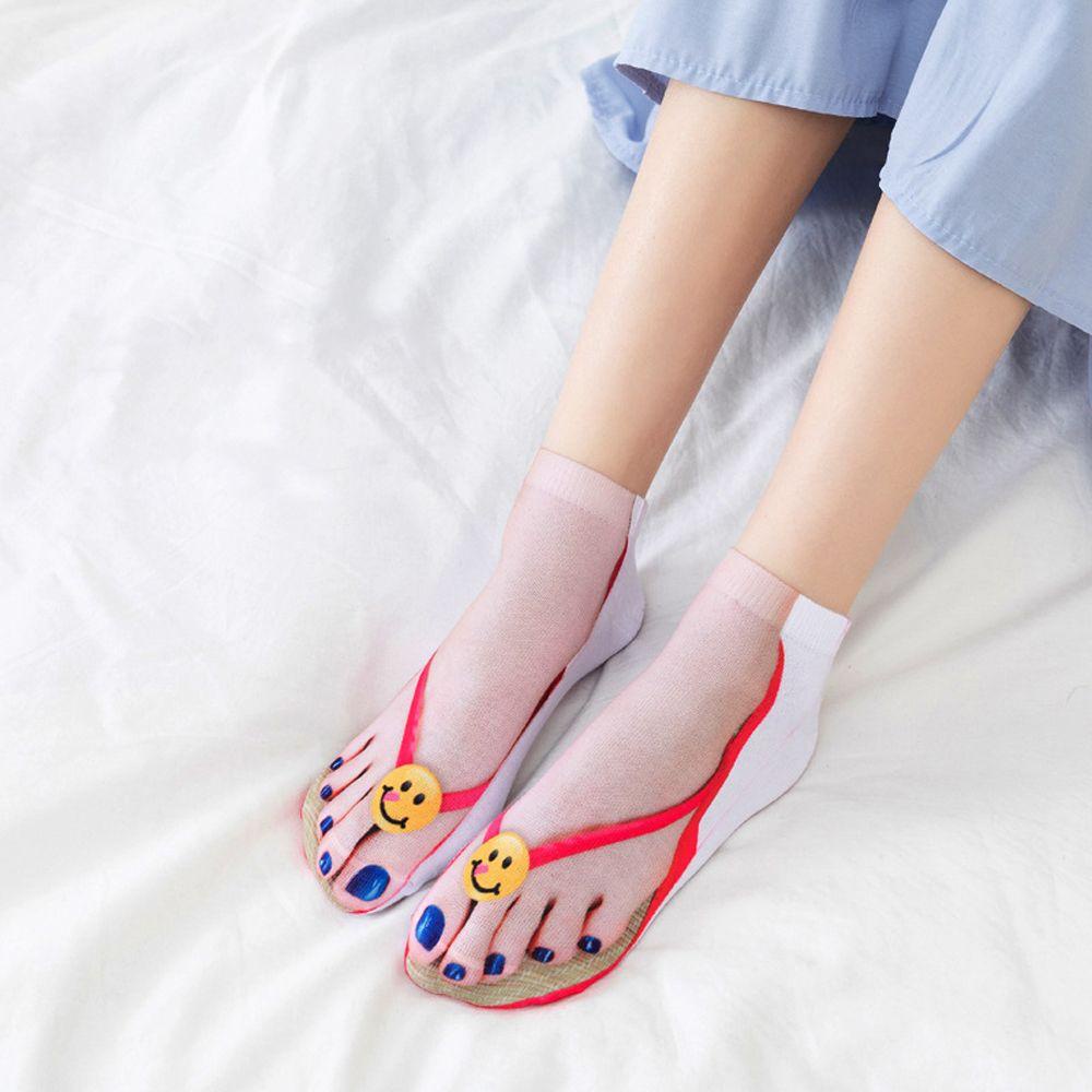 Tất Hoạ Tiết Đô La Và Mặt Cười Thiết Kế Sáng Tạo Vui Nhộn Thời Trang Harajuku