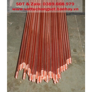 Cọc tiếp địa mạ đồng đỏ D16 dài 2,4 m ( Hàng Việt Nam )