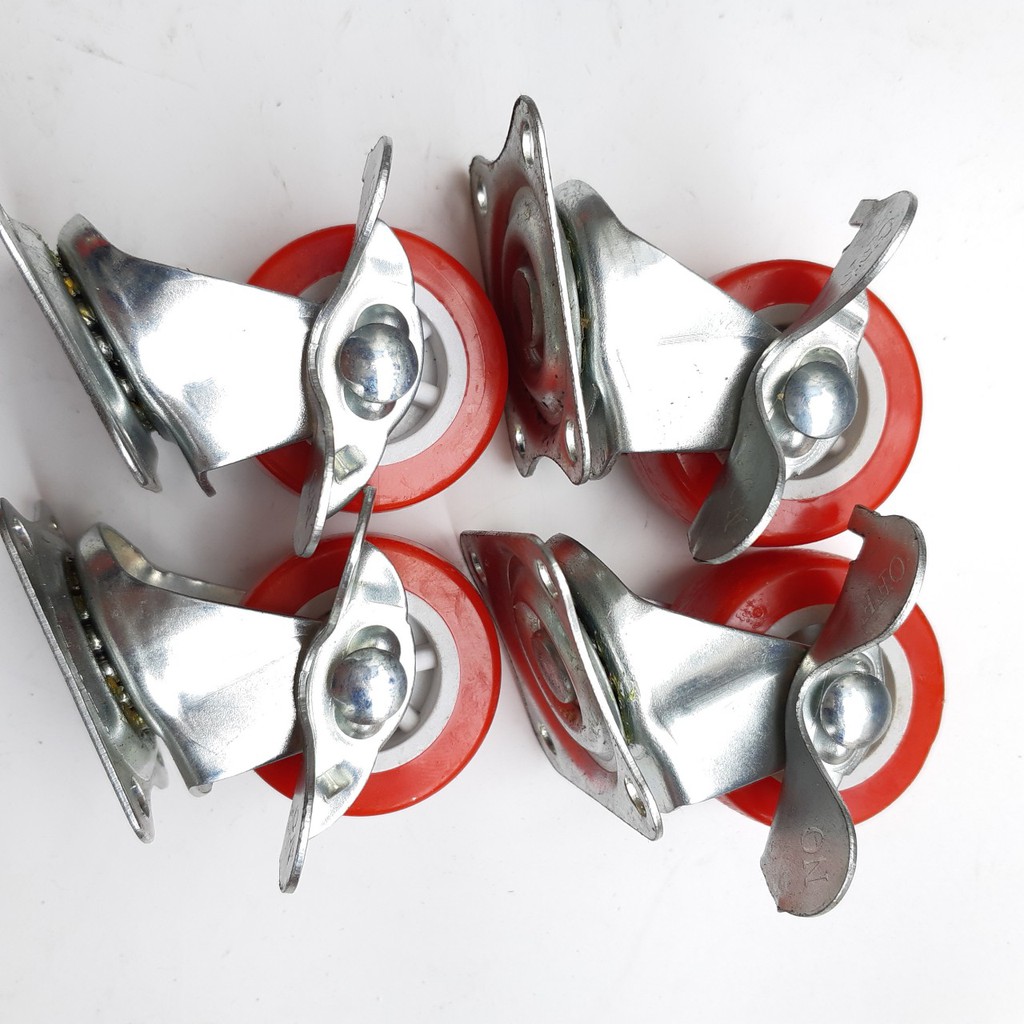 4 Bánh xe kéo hàng loại viền đỏ 4cm _ CƠ KHÍ MINH TUỆ