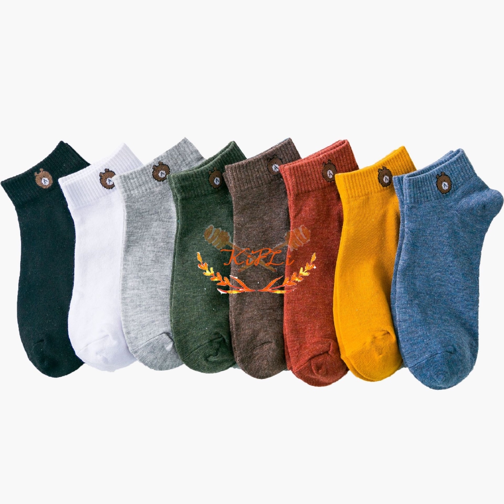 【kifli】Vớ Cotton Unisex Hình Gấu Dễ Thương