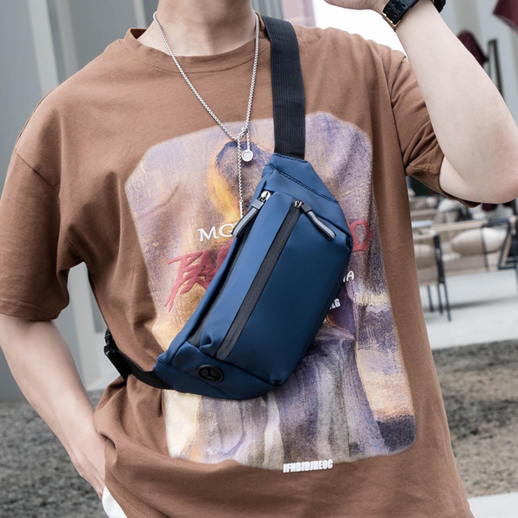 Túi Đeo Chéo Nam Nữ Unisex Chống Nước Siêu Nhẹ Tiện Lợi Thời Trang, Túi Bao Tử Phong Cách Streetwear WX03- The Black Box