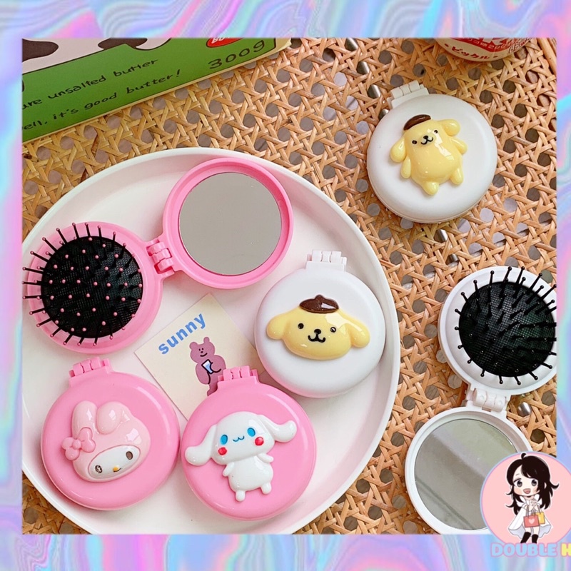 Gương Lược Kuromi Cinamoroll Tiện Lợi Gọn Nhẹ