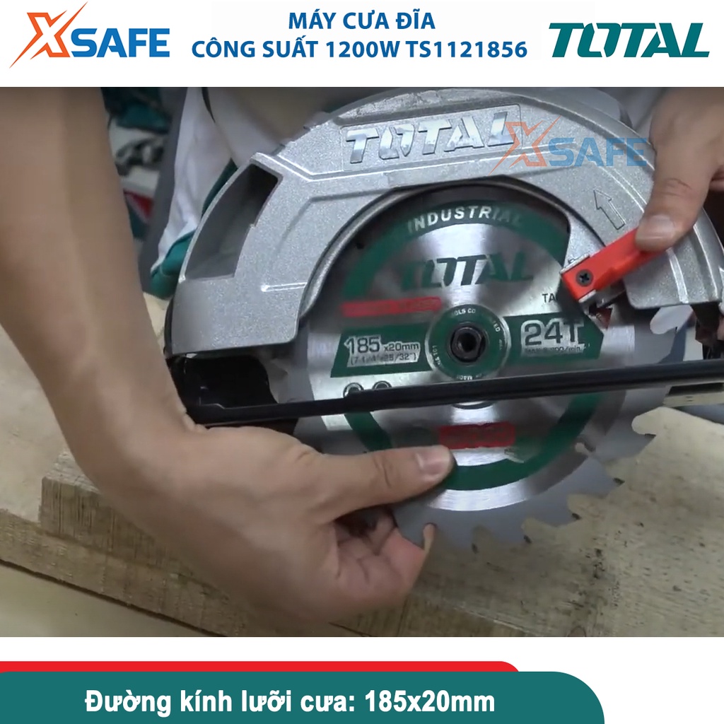 Máy cưa đĩa tròn Total Máy cưa gỗ đĩa tròn 1200W-2200W Điện áp 220-240V~50/60Hz, Tốc độ 5000rpm [CHÍNH HÃNG][XTOOLS]