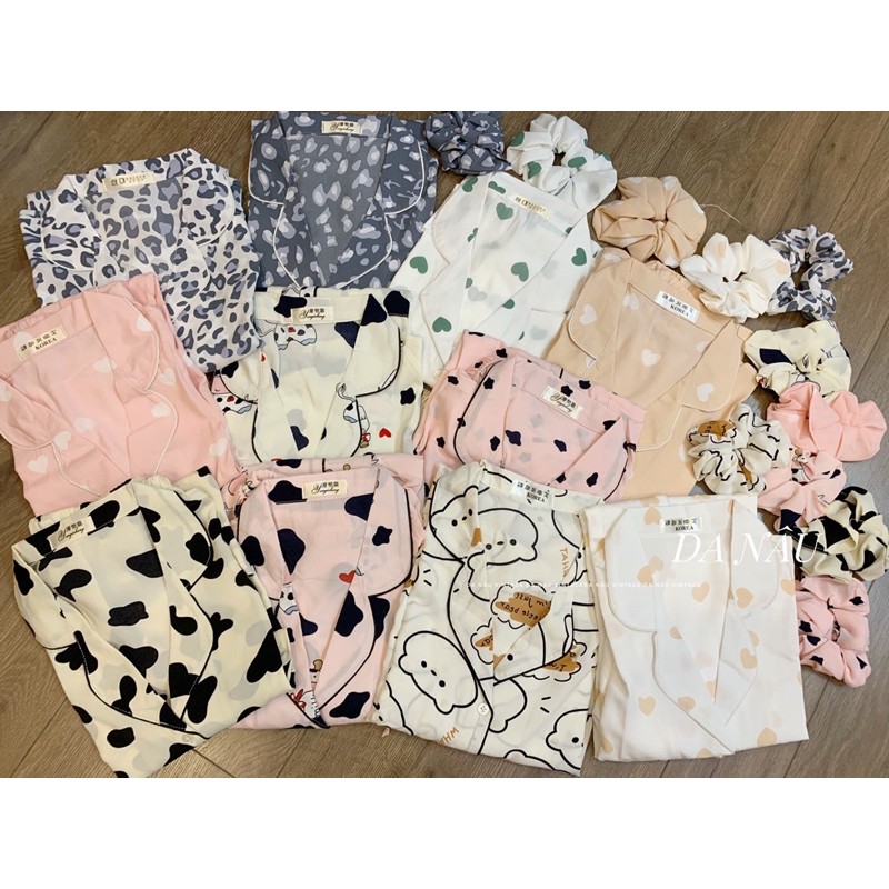 Bộ ngủ nữ lụa mango loại 1 siêu cute (ảnh thật/hàng có sẵn)
