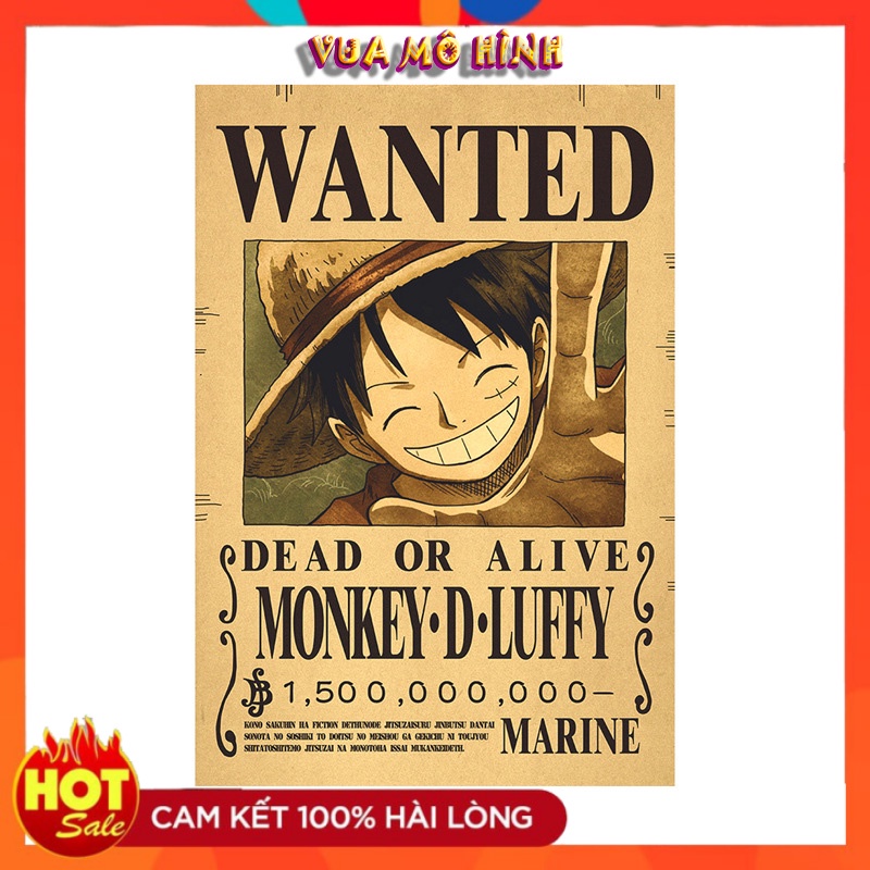 Poster Truy nã đủ 138 nhân vật trong One Piece ( Tùy chọn sở thích)