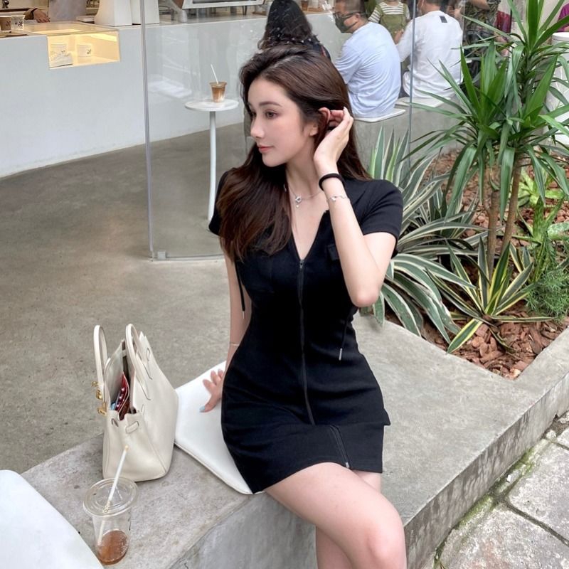 Đầm Ôm Tay Ngắn Có Nón Trùm Đầu Thời Trang Dành Cho Nữ | BigBuy360 - bigbuy360.vn
