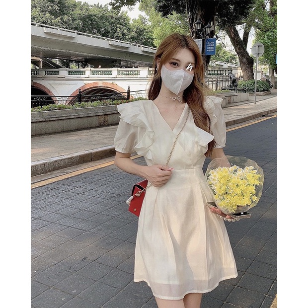 [STORY] Đầm tơ cổ V bèo vai D1001 | BigBuy360 - bigbuy360.vn