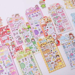 Set 4 tấm Sticker bản to có kim tuyến xinh xắn mới nhất hè 2021 - Nami