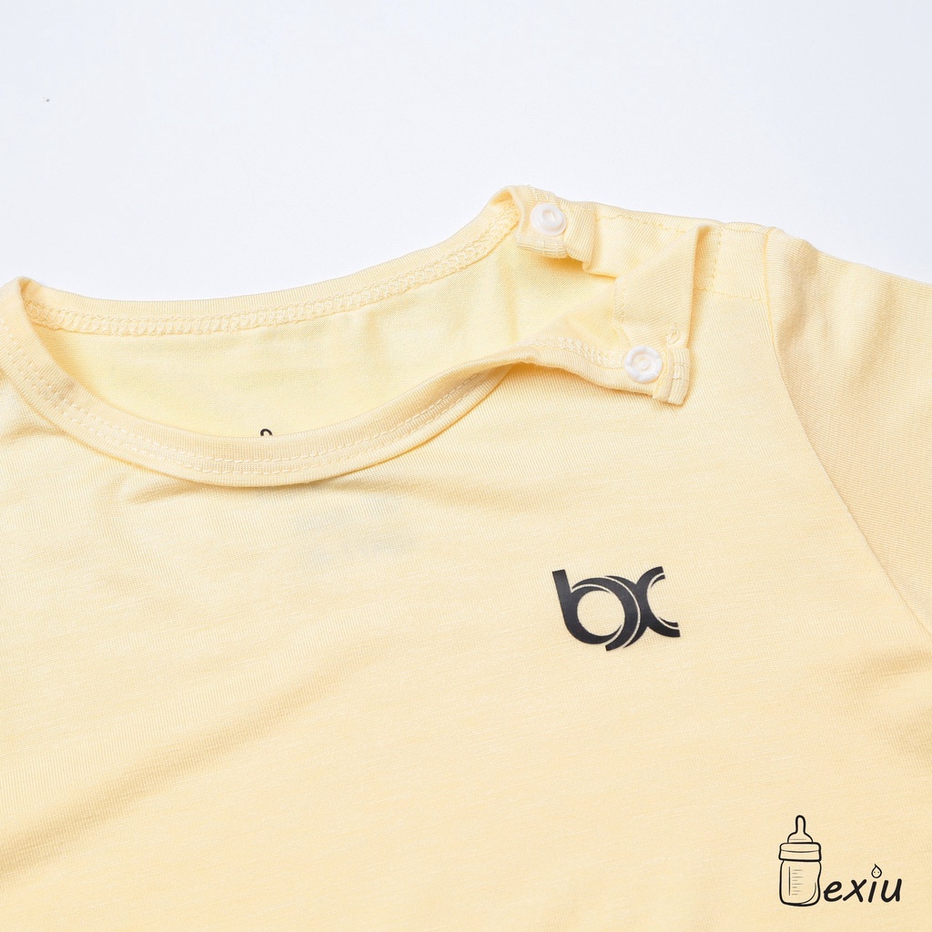 Bộ Đồ Tay Dài  Cài Vai Màu Bexiu Bx - Quần Áo Trẻ Sơ Sinh Thun Cotton Lạnh  Mềm Mượt Mát Cho Bé Trai Và Gái Từ 6-19kg