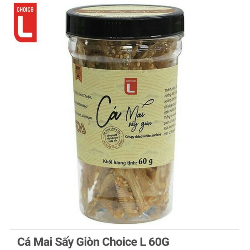 Mực rim me / Mực ngào đường / Chà bông cá hồi / Tép sấy giòn / Cá mai sấy giòn / Cá chỉ vàng cháy tỏi Choice L 90g/ 100g