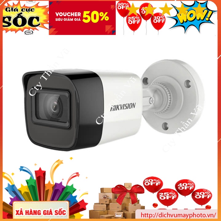 Camera giám sát TVI Hik 5MP Thân vỏ nhựa Có Mic mã DS-2CE16H0T-ITPFS