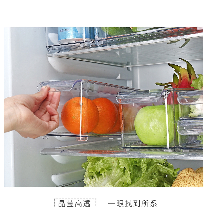 Ngăn kéo lớn đựng thực phẩm tủ lạnh có tay cầm trong suốt