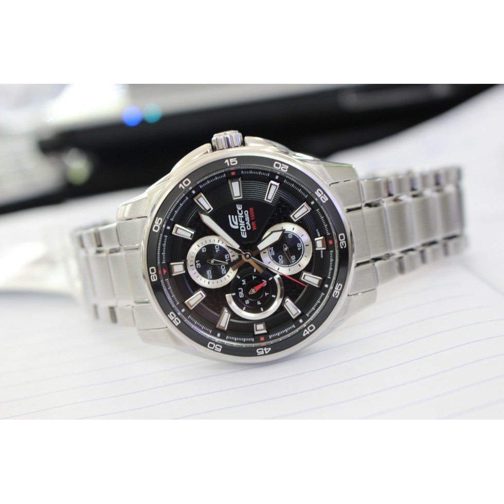ĐỒNG HỒ NAM CASIO Edifice EF-334D-1AVU 6 Kim - Dây kim loại - chống nước độ sâu 100m