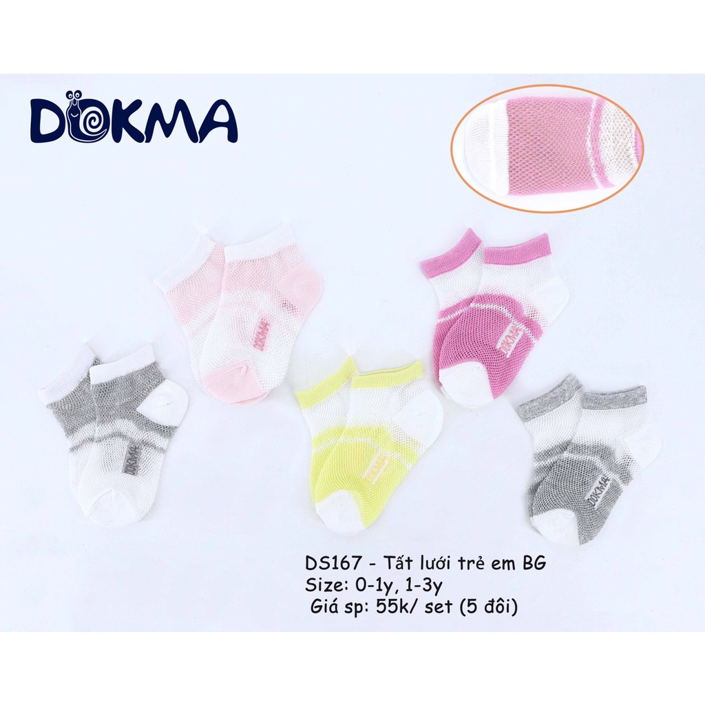 Sét 5 Đôi Tất Lưới Dokma Màu Thể Thao Cho Bé Giá Rẻ | Minizon Kids