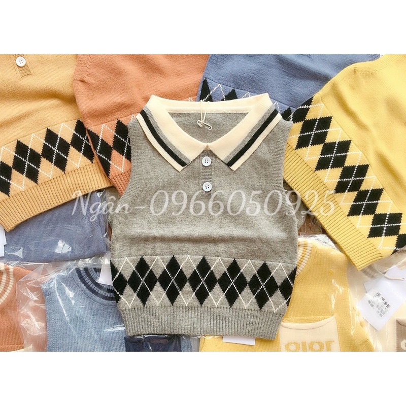 Aó Len Ghile Mẫu Mới Cổ Bẻ Cho Bé Trai Size 5-14kg,Cho Bé 2 tháng -2.5tuổi