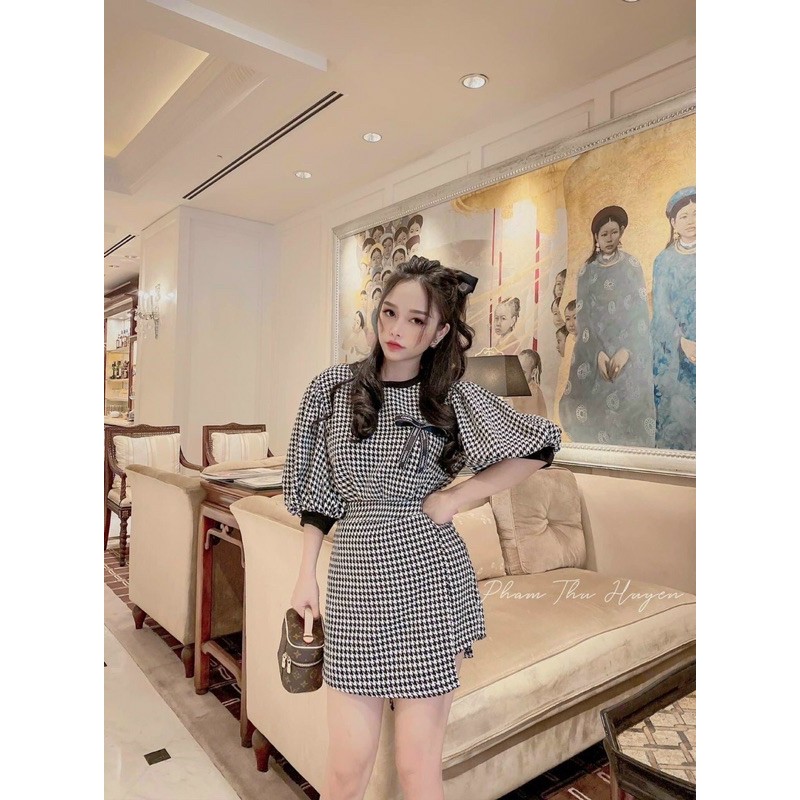SET áo tay phồng và chân váy đắp chéo BIGSIZE 55-90kg (có size - ẢNH THẬT BIGSIZE)