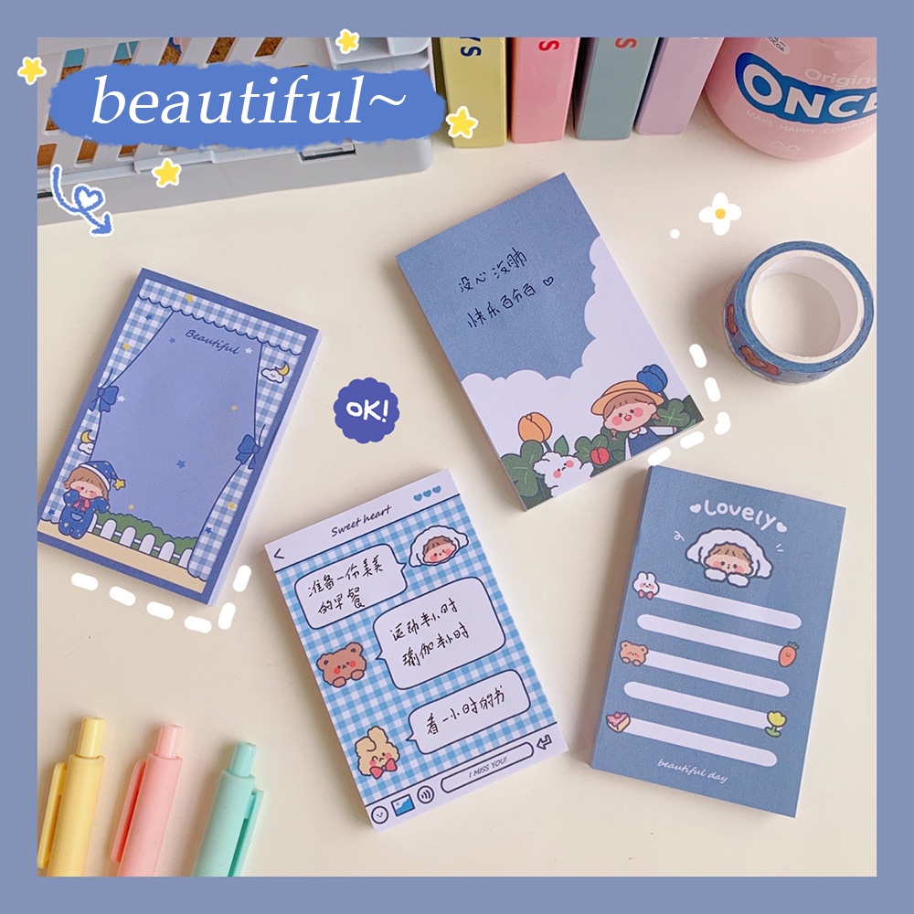 Giấy Sticky Note Ghi Chú Tone Xanh Dương Beautiful n Lovely