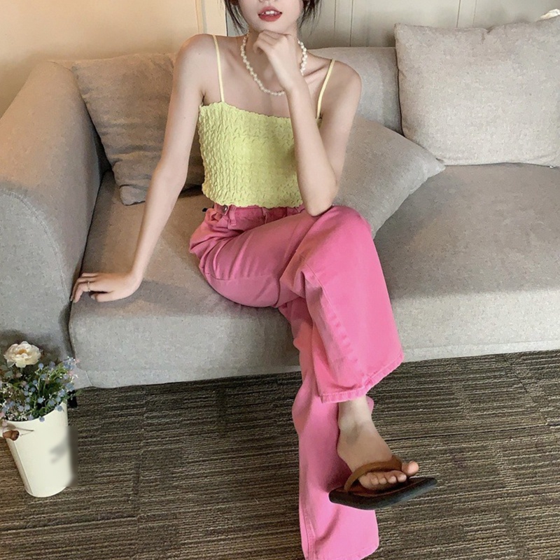 Áo Croptop Hai Dây Màu Trơn Dáng Ôm Gợi Cảm Cho Bạn Gái