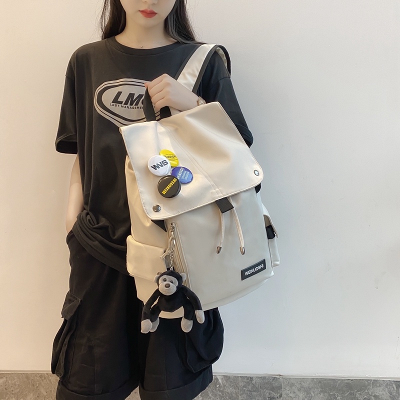 Balo đi học PRETTYZYS sức chứa lớn 14inch phong cách ulzzang Hàn Quốc thời trang cho sinh viên