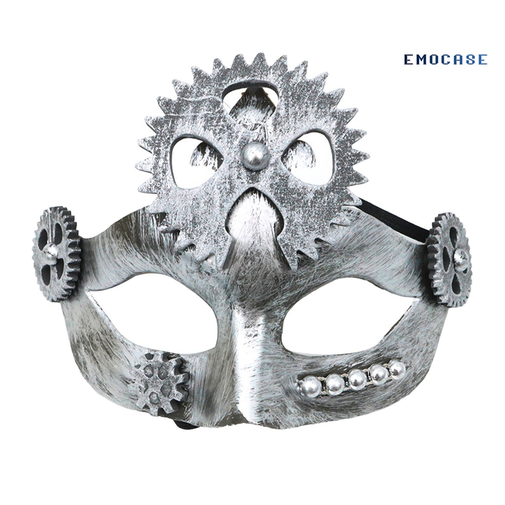Mặt Nạ Hóa Trang Halloween Che Phủ Toàn Diện Mạ Bạc Bóng Bẩy Phong Cách Steampunk Cổ Điển Trọng Lượng Nhẹ Có Thể Tái Sử Dụng