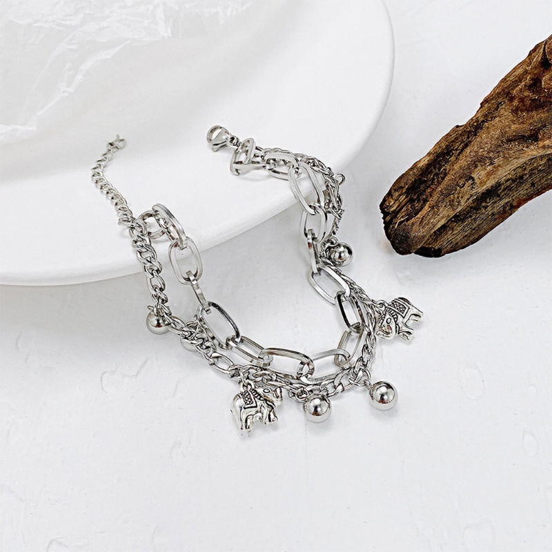 Flgo Vòng Tay Chuỗi Hạt Tròn Biểu Tượng Voi Thời Trang Hàng Ngày Cho Nữ