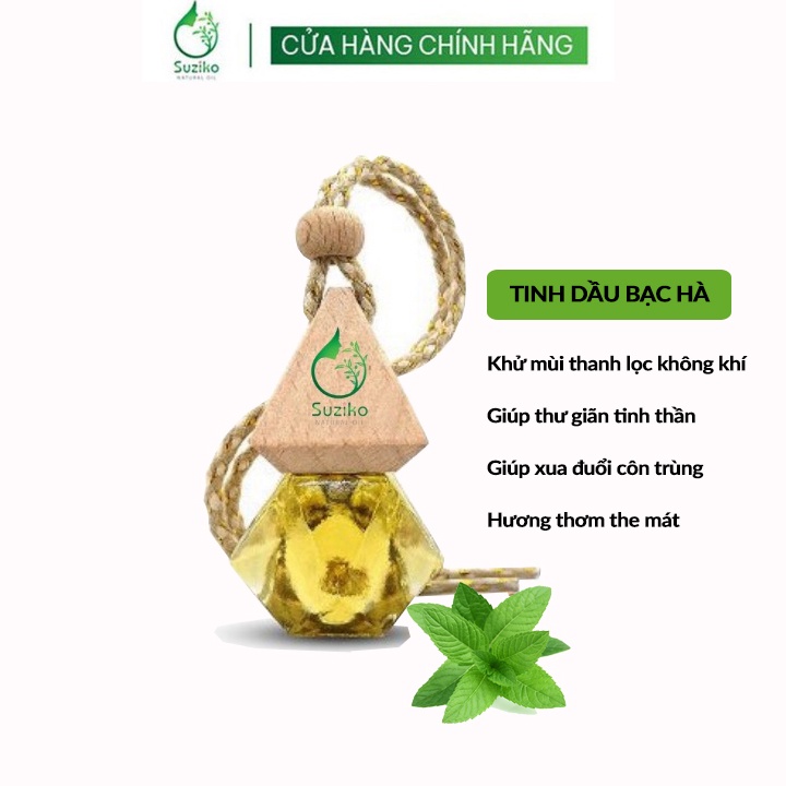 Tinh dầu treo xe ô tô SUZIKO bạc hà khử mùi kháng khuẩn giúp thư giãn 7ml