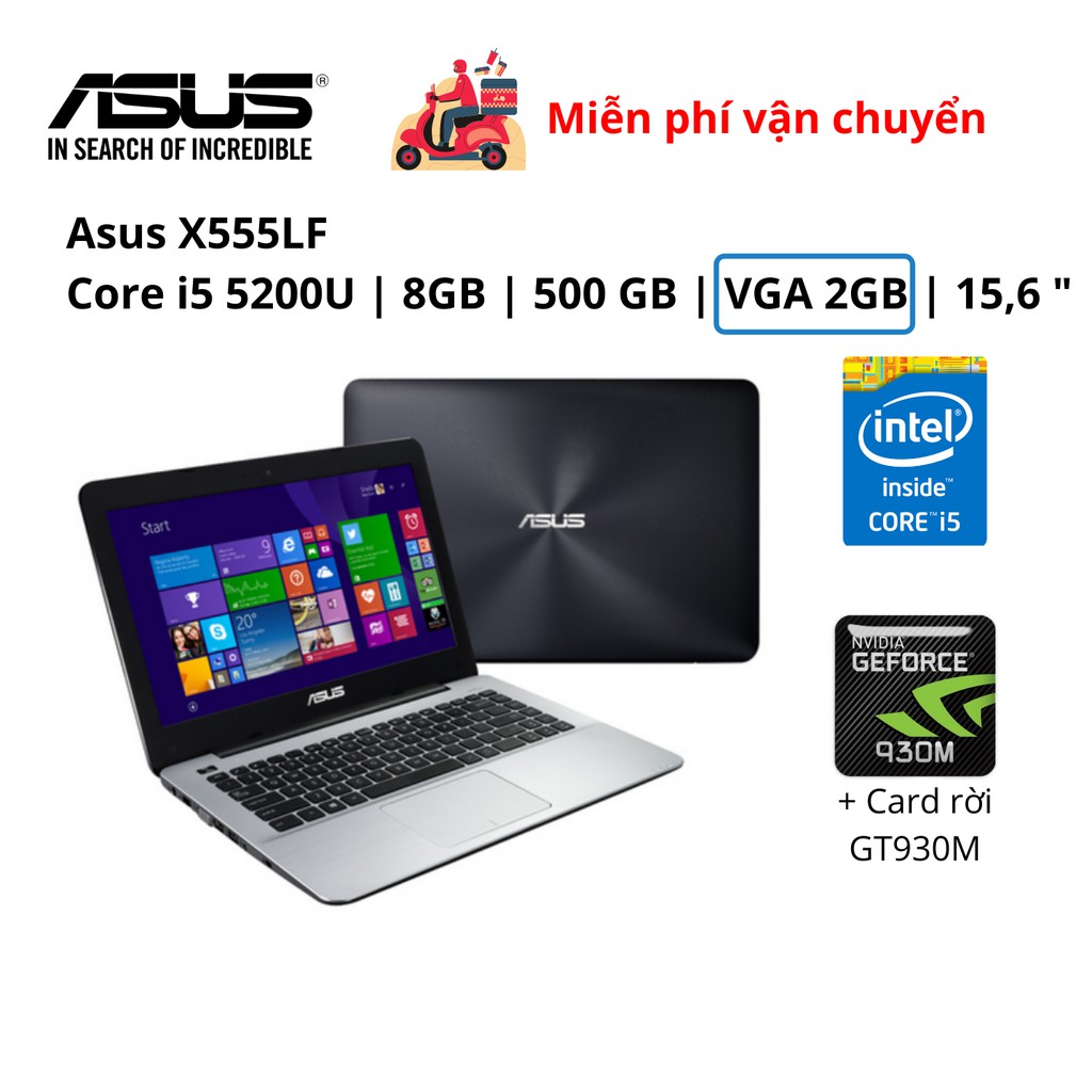 Laptop cũ Asus F555L Intel Core I5 | Ram 8GB | VGA Rời 2GB | HDD 500GB | Win 10 Mới 99% | BigBuy360 - bigbuy360.vn