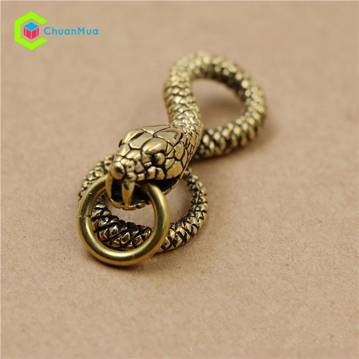 Móc khóa Bằng Đồng Rắn Phong Thủy Chiêu Tài Vệ Chủ