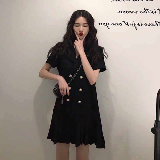 {order bigsize,sz S-4xl}Váy cổ vest chân váy xếp li dáng sang chảnh | BigBuy360 - bigbuy360.vn