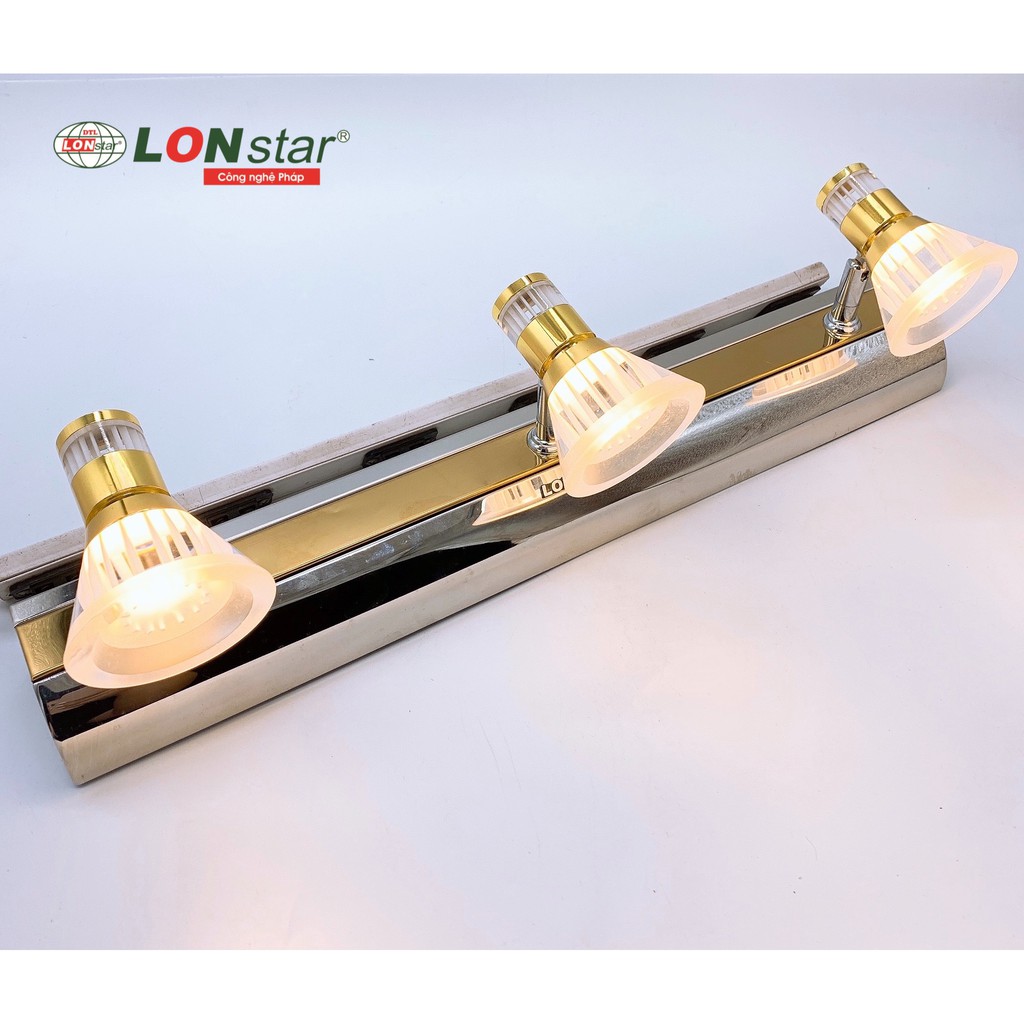 Đèn Soi Tranh , Gắn Gương LONstar 3 Bóng Led , Phong Cách Hiện Đại ,Chất Liệu Inox Chống Gỉ, Điều Chỉnh Được Góc Chiếu