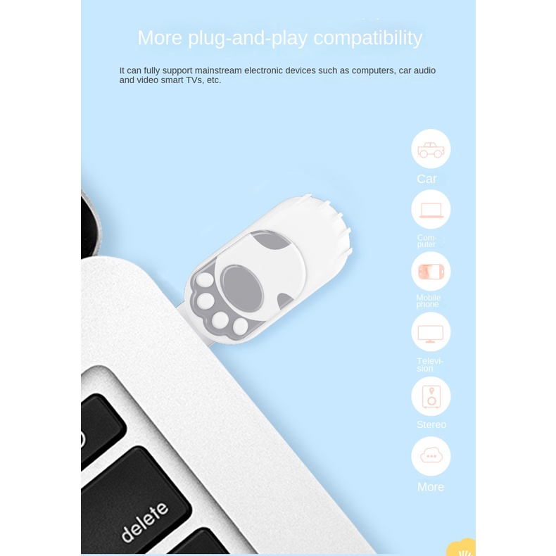 Usb 2.0 2.0 4GB 8GB 16GB 32GB 64GB Tốc Độ Cao Hình Móng Mèo Hoạt Hình Cho Máy Tính