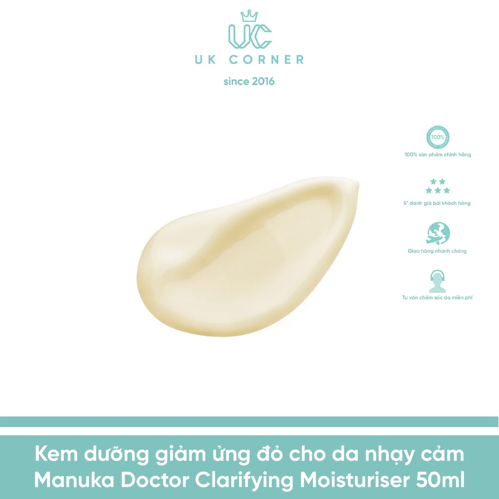 Kem dưỡng giảm ửng đỏ cho da nhạy cảm Manuka Doctor Clarifying Moisturiser