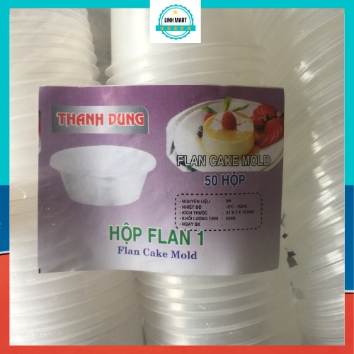 Set 50 hũ làm bánh flan Thanh Dung số 1 75ml,hũ làm Caramen có nắp cao cấp chịu nhiệt an toàn LINHMART