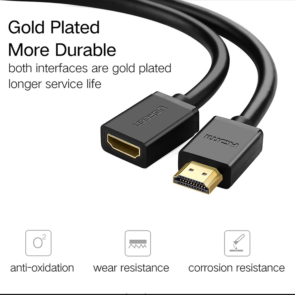 Cáp Nối HDMI Cao Cấp | UGREEN HD107, hỗ trợ độ phân giải lên đến 4K@60Hz, cắm là chạy, không cần cài driver