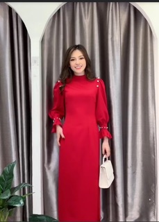 Áo dài tay cách điệu, đính hạt
