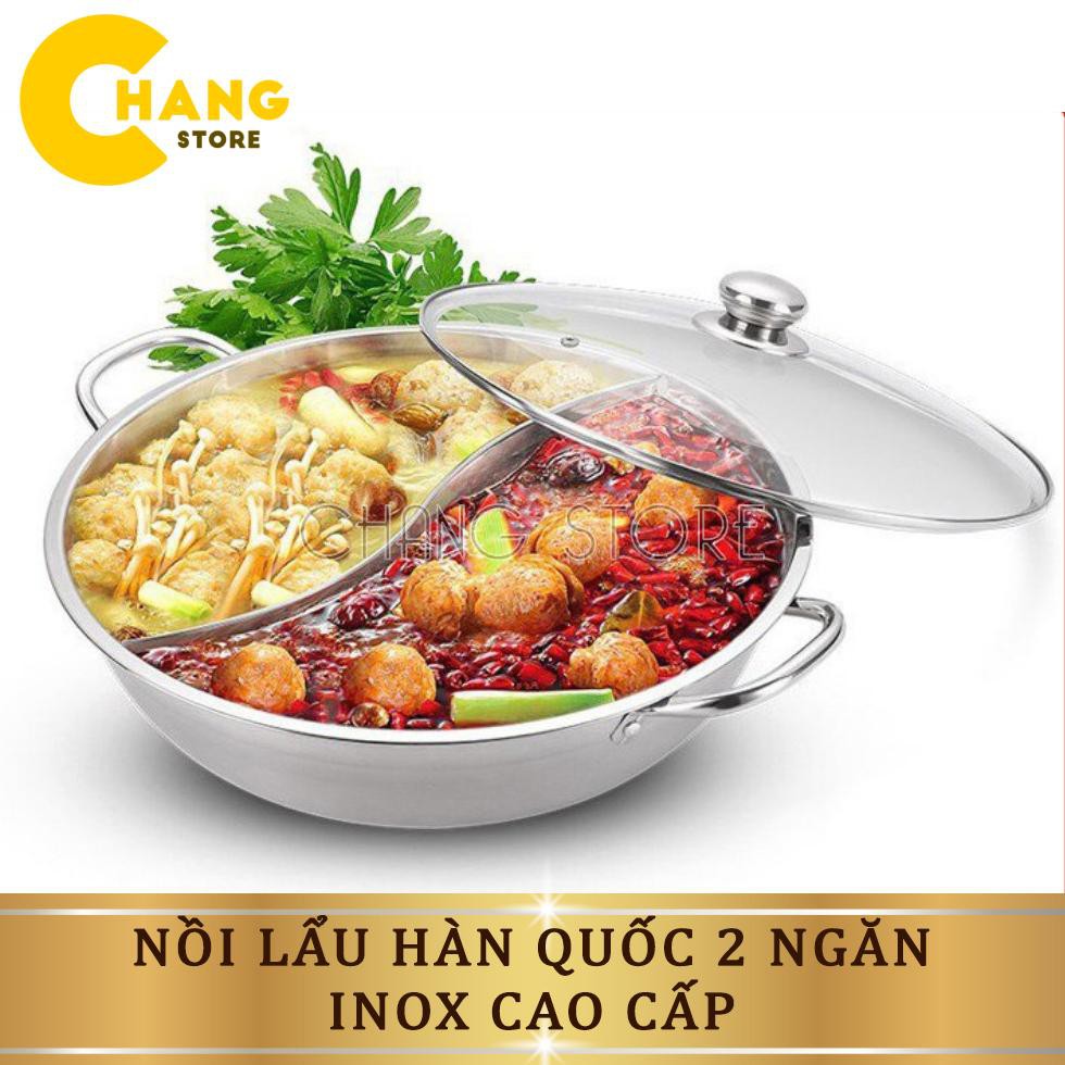 Nồi lẩu 2 ngăn inox hàng dày dặn làm nóng cực nhanh siêu đa năng, siêu tiện lợi