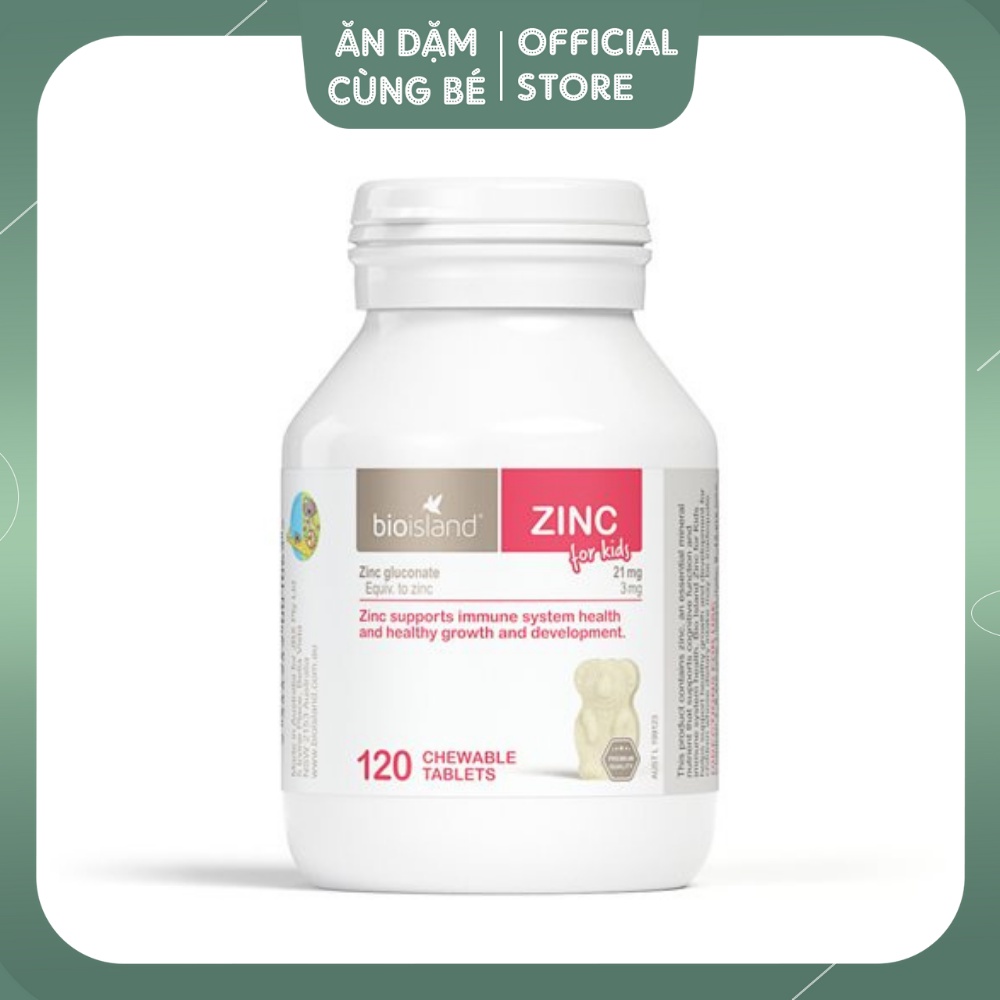 Viên bổ sung kẽm Zinc BIOISLAND vitamin kích thích ăn ngon tăng đề kháng cho bé 01065