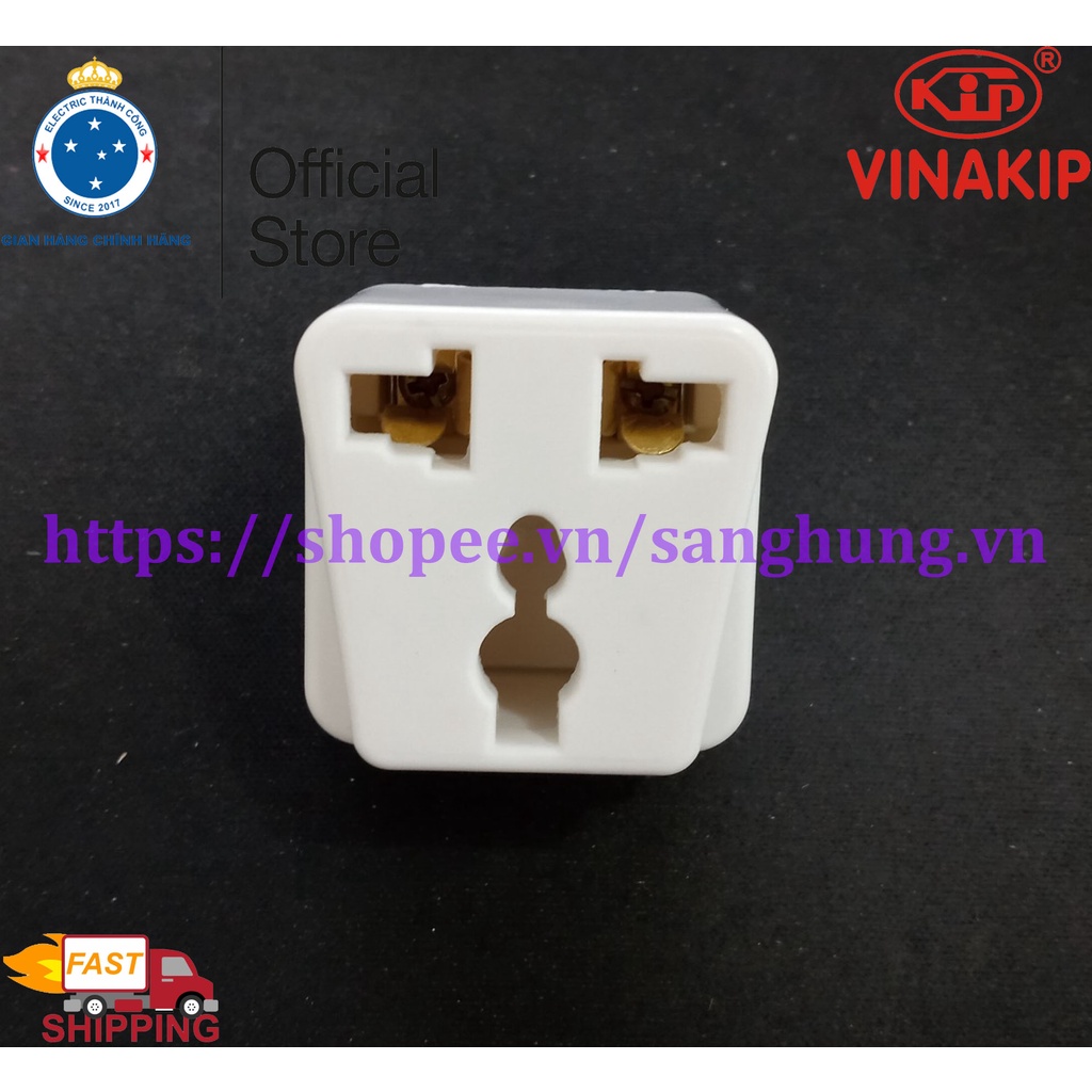 Chân cắm điện chuyển đổi từ 3 chân sang 2 chân VINAKIP