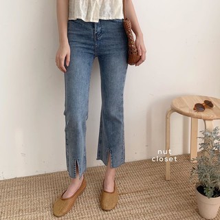 Quần ống loe xẻ giữa_Q856
